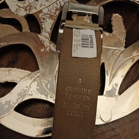 Express Italian Leather Belt, Size S, Cream,MADE IN ITALY🇮🇹 NICE! 🛍👖 - Picture 2 of 12